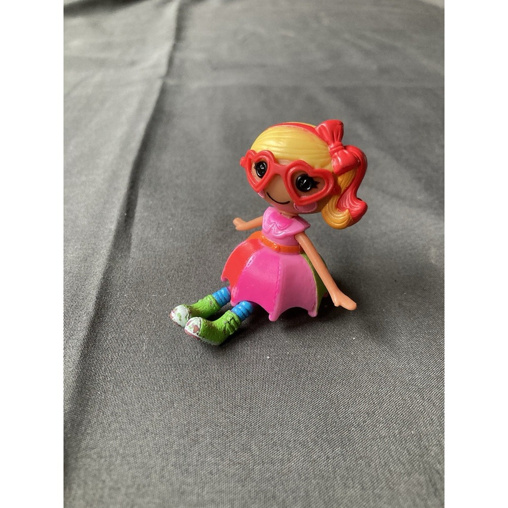 Lalaloopsy April Sunsplash Mini Doll Figure MGA Pink Heart Glasses Girl 3"